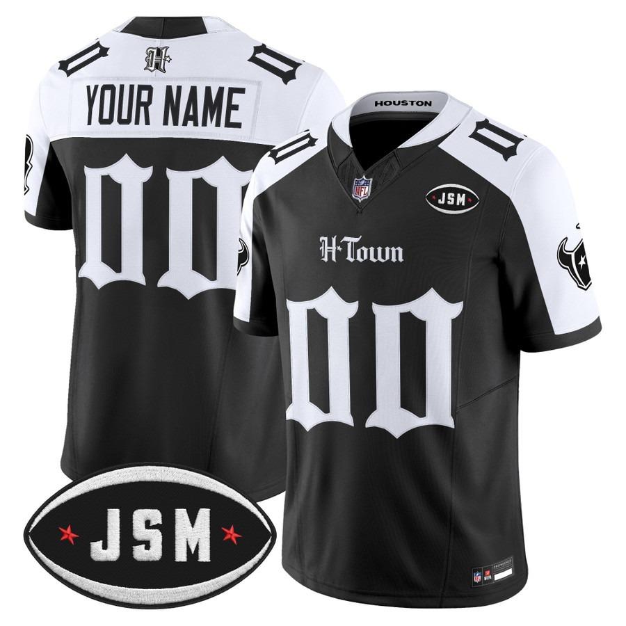 Houston Texans Janice McNair Memorial Patch Vapor Limited Custom Jersey Alternate - Gothic Edition - All Stitched