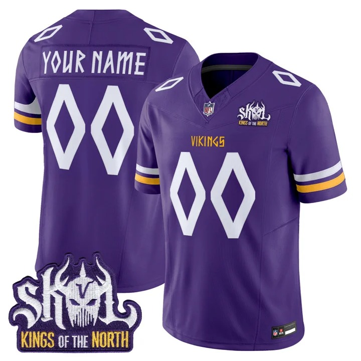 Minnesota Vikings Norse Heritage Edition Kings Of The North Patch Vapor Limited Custom Jersey Purple - All Stitched