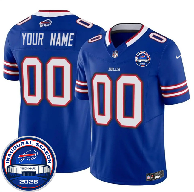 Men's Buffalo Bills Active Player Custom Blue F.U.S.E. 2026 Inaugural Season at Highmark Stadium Stitched Football Jersey