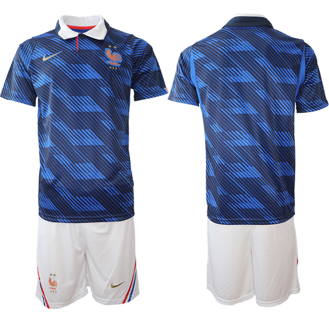 Men's France Blank Navy 2026 World Cup Home Soccer Jersey Suit