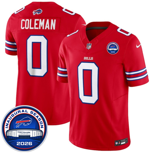 Men's Buffalo Bills #0 Keon Coleman Red F.U.S.E. 2026 Inaugural Season at Highmark Stadium Patch Stitched Football Jersey