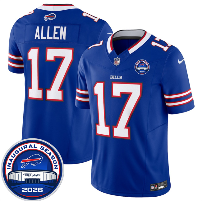 Men's Buffalo Bills #17 Josh Allen Blue F.U.S.E. 2026 Inaugural Season at Highmark Stadium Stitched Football Jersey