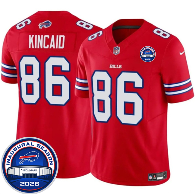 Men's Buffalo Bills #86 Dalton Kincaid Red F.U.S.E. 2026 Inaugural Season at Highmark Stadium Stitched Football Jersey