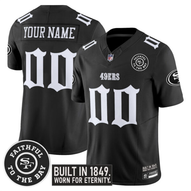 Men's San Francisco 49ers Custom Black F.U.S.E. 'Fog City Gothic Edition' Vapor Limited Stitched Football Jersey