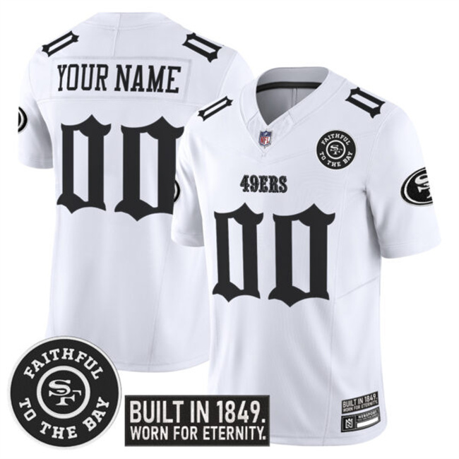 Men's San Francisco 49ers Custom White F.U.S.E. 'Fog City Gothic Edition' Vapor Limited Stitched Football Jersey