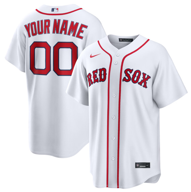 Men's Women's Youth Boston Red Sox Custom White Home Stitched Baseball Jersey