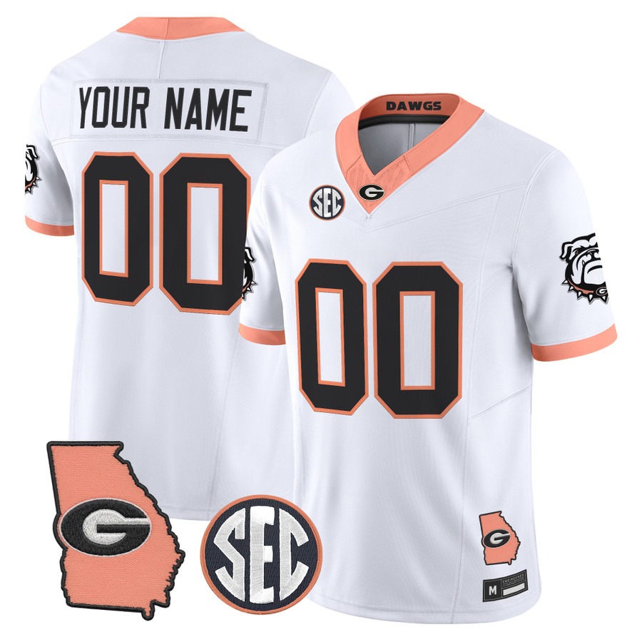 Georgia Bulldogs The Big Peach Vapor Limited Custom Jersey White - All Stitched