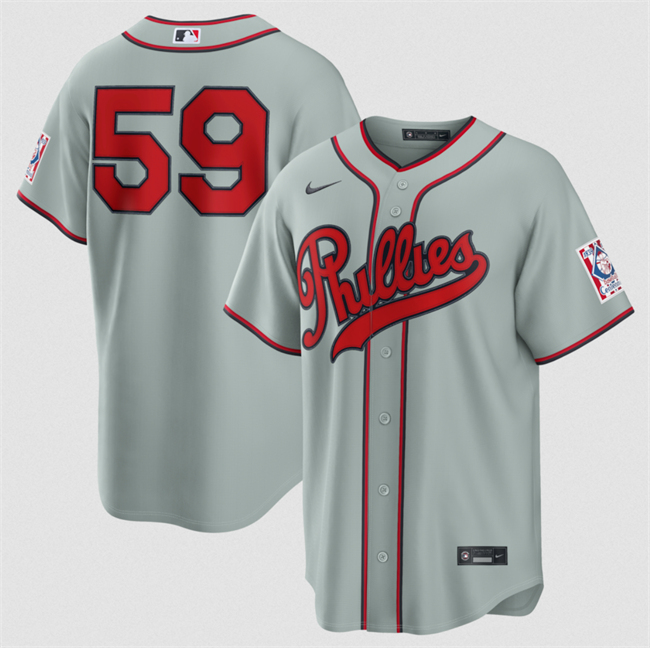 Men's Philadelphia Phillies #59 Jhoan Duran Gray 2026 Field of Dreams Stadium NO NAME Stitched Baseball Jersey