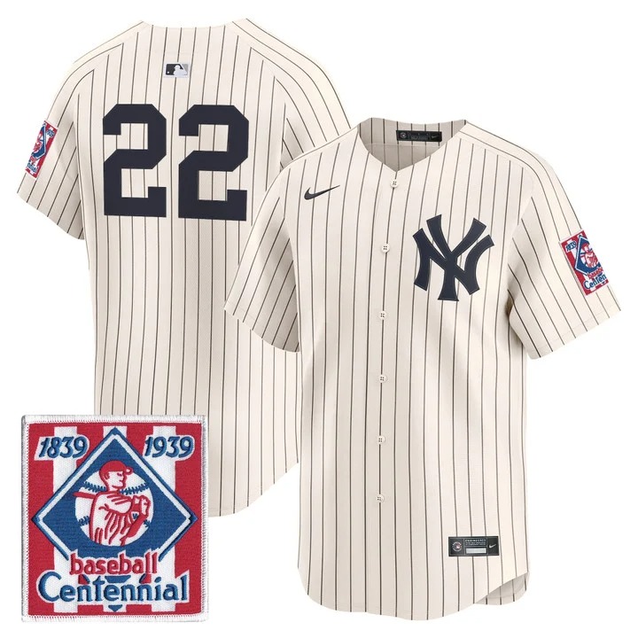 New York Yankees #22 Ben Rice 2026 Field of Dreams Vapor Premier Limited Jersey - No Name on Back - All Stitched
