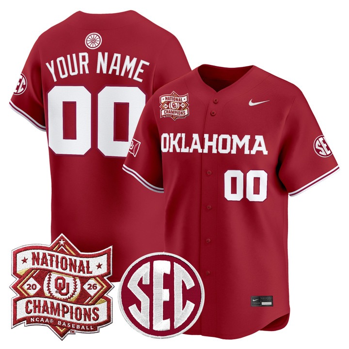 Oklahoma Sooners Custom Crimson SEC & 2026 National Champions Patch Vapor Premier Limited Stitched Jersey