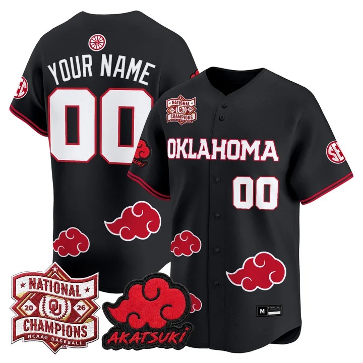 Oklahoma Sooners 2026 National Champions Patch x Naruto Akatsuki Edition Vapor Premier Limited Custom Jersey - All Stitched