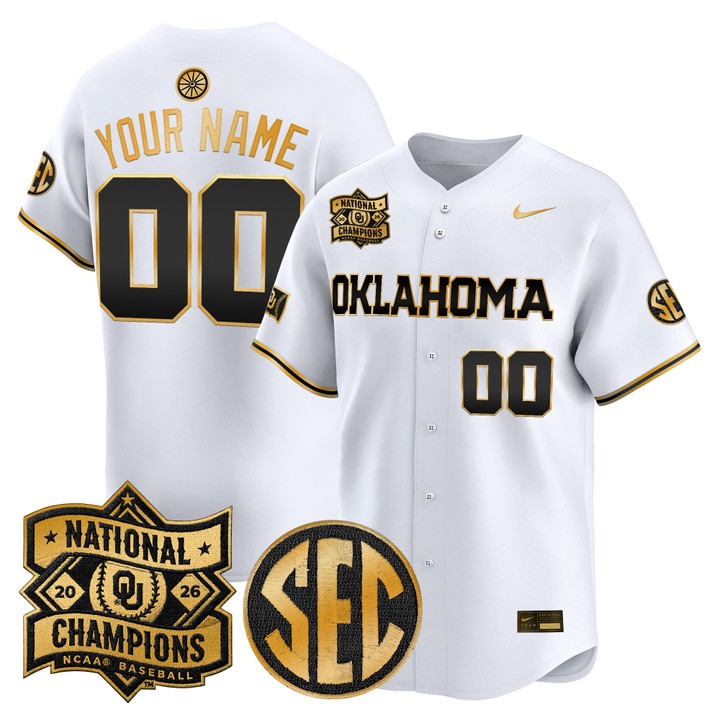 Oklahoma Sooners Custom White Gold SEC & 2026 National Champions Patch Vapor Premier Limited Stitched Jersey