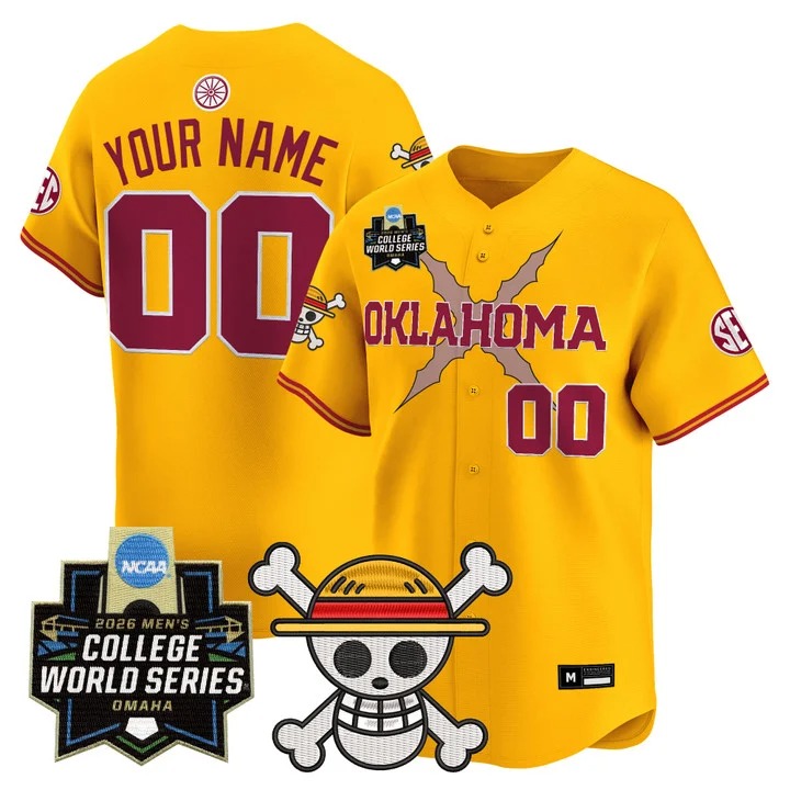 Oklahoma Sooners Glold 2026 World Series x One Piece Vapor Premier Limited Custom Jersey - All Stitched