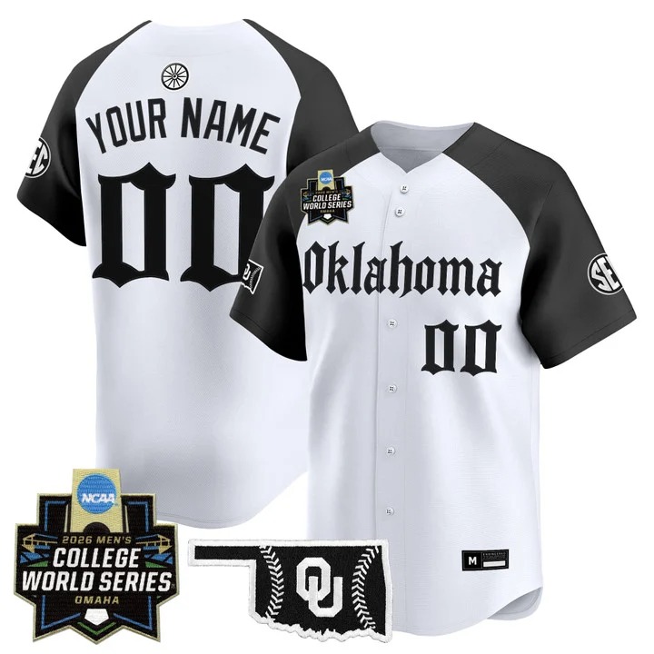 Oklahoma Sooners Black White Alternate 2026 World Series Vapor Premier Limited Custom Jersey - Gothic Edition - All Stitched