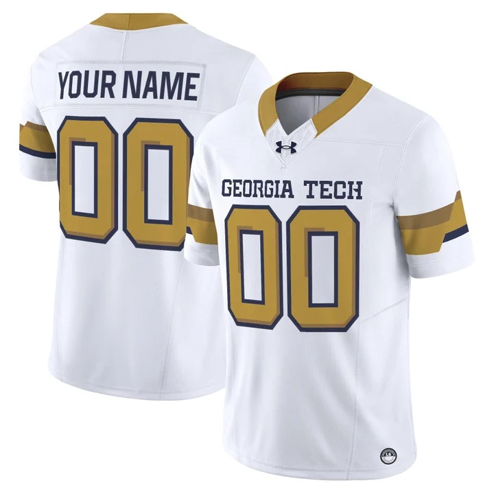 Georgia Tech Yellow Jackets White 2026 Vapor Limited Custom Jersey - All stitched