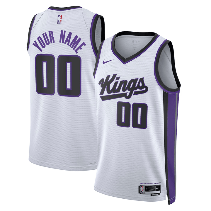 Sacramento Kings Swingman White Custom Jersey - All Stitched