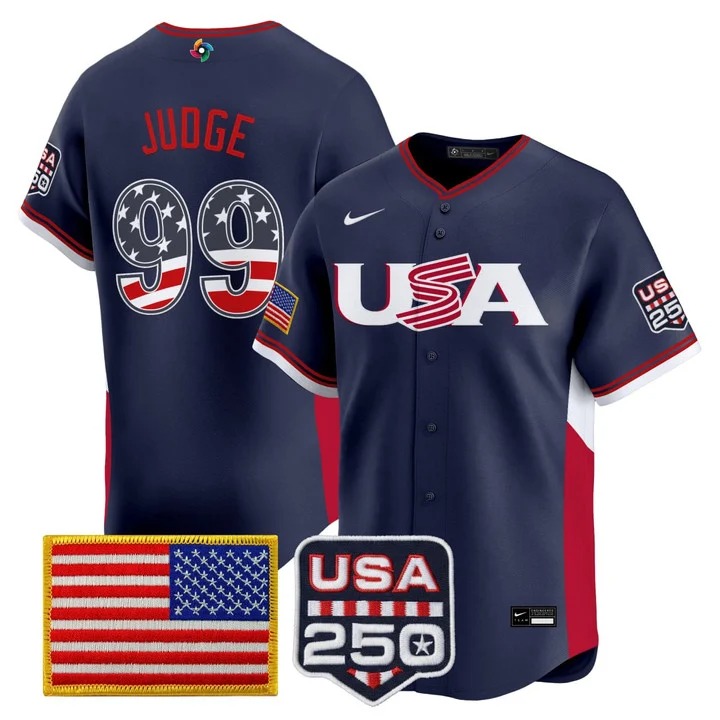 Aaron Judge #99 Team USA Navy Baseball Jersey - All Stitched