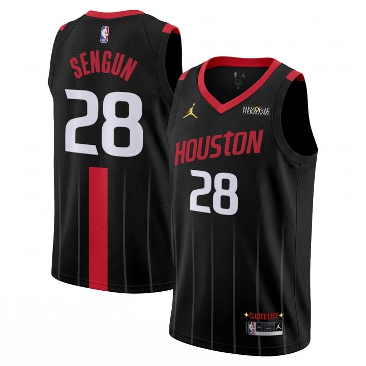 Men's Houston Rockets #28 Alperen Sengun Black Stitched Jersey