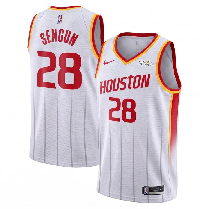 Men's Houston Rockets #28 Alperen Sengun White Stitched Jersey