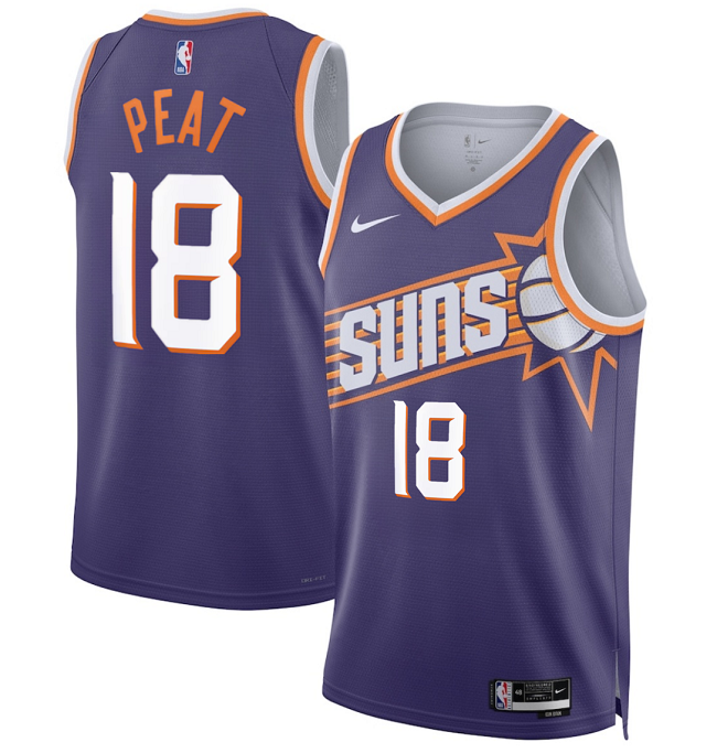 Men's Phoenix Suns #18 Koa Peat Purple 2026 Draft  Icon Edition Stitched Basketball Jersey