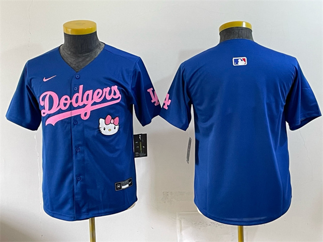 Youth Los Angeles Dodgers Blank Royal 2025 Hello Kitty Vapor Limited Stitched Baseball Jersey