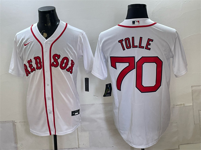 Men's Boston Red Sox #70 Payton Tolle White Cool Base Stitched Baseball Jersey