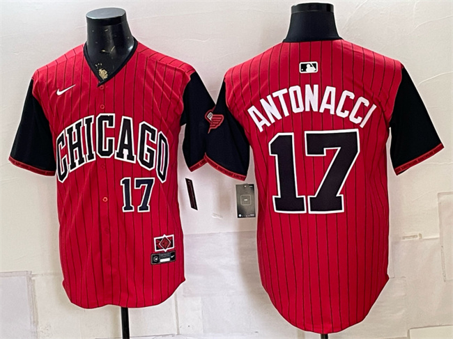 Men's Chicago White Sox #17 Sam Antonacci Red Black 2025 City Connect Limited Stitched Baseball Jersey