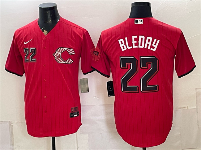Men's Cincinnati Reds #22 JJ Bleday Red 2026 City Connect Stadium Stitched Baseball Jersey