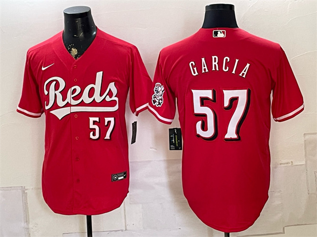 Men's Cincinnati Reds #57 Julian Garcia Red Stitched Baseball Jersey