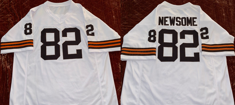 Men's Cleveland Browns #82 Ozzie Newsome White Stitched Football Jersey