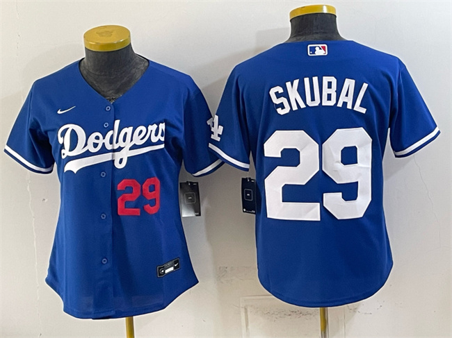 Youth Los Angeles Dodgers #29 Tarik Skubal Royal Cool Base Stitched Baseball Jersey