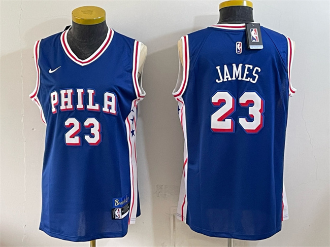 Women's Philadelphia 76ers #23 LeBron James Royal 2026 Icon Edition Stitched Basketball Jersey(Run Small)