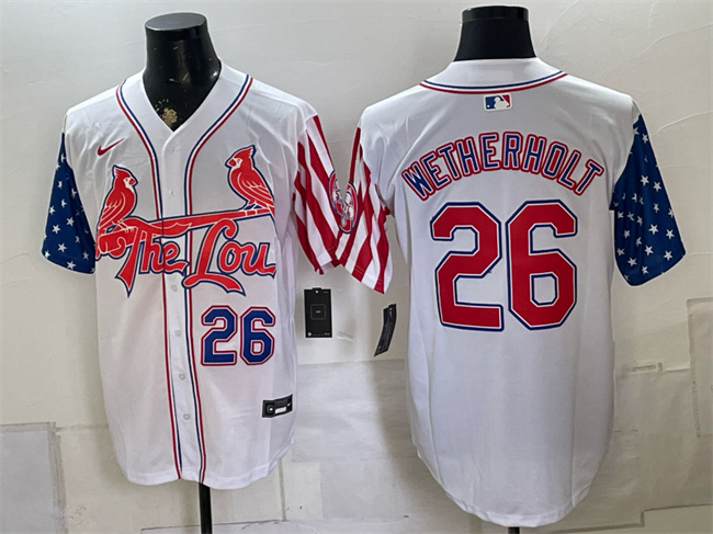 Men's St. Louis Cardinals #26 JJ Wetherholt 2026 White Independence Day Vapor Premier Limited Stitched Baseball Jersey