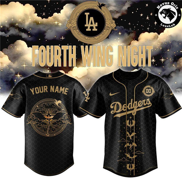 Los Angeles Dodgers Custom x Fourth Wing Night Limited Edition Baseball Jersey