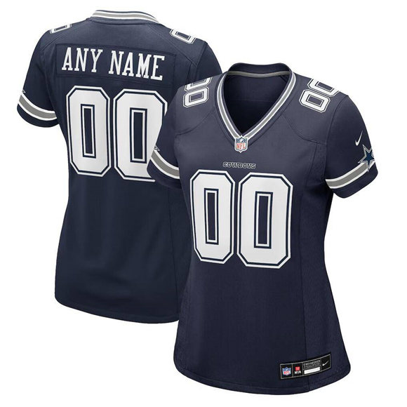 Women's Dallas Cowboys Custom Navy Vapor Untouchable Limited Stitched Game Jersey(Run Small)