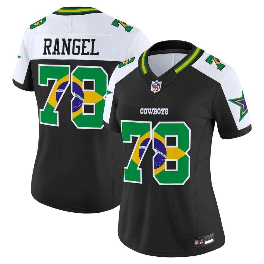 Women's RANGEL #78 Dallas Cowboys Brazil Jersey - Stitched