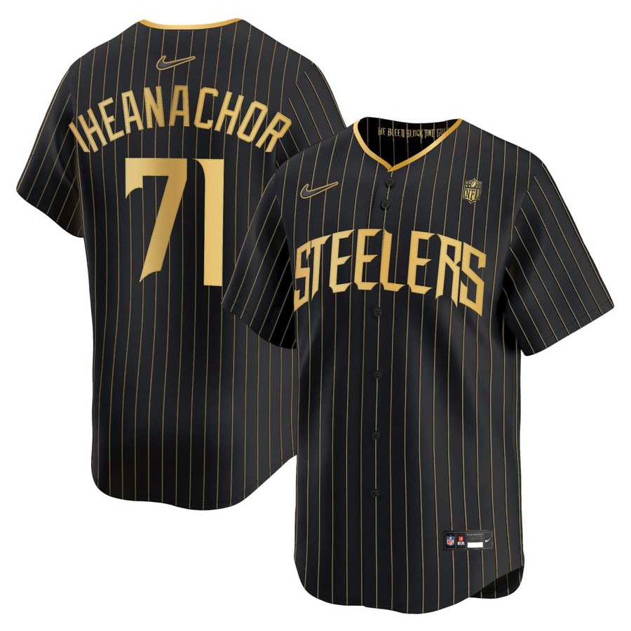 Pittsburgh Steelers #71 Kelechi Iheanacho Pinstripe Baseball Jersey - All Stitched