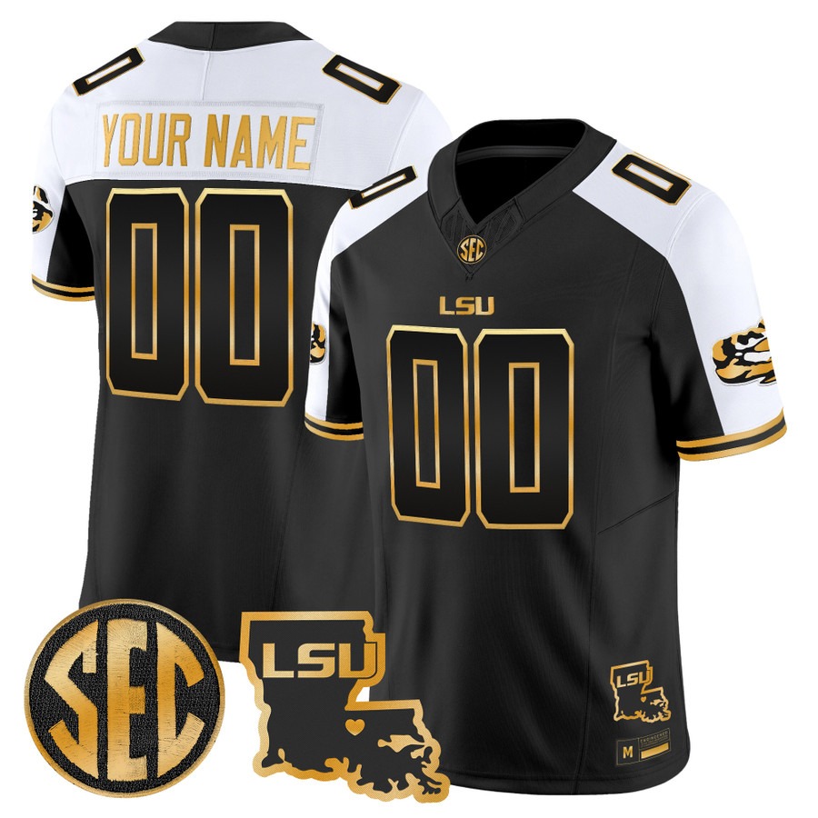 LSU Tigers 2026 Louisiana Patch Gold Vapor Limited Custom Jersey Alternate - All Stitched
