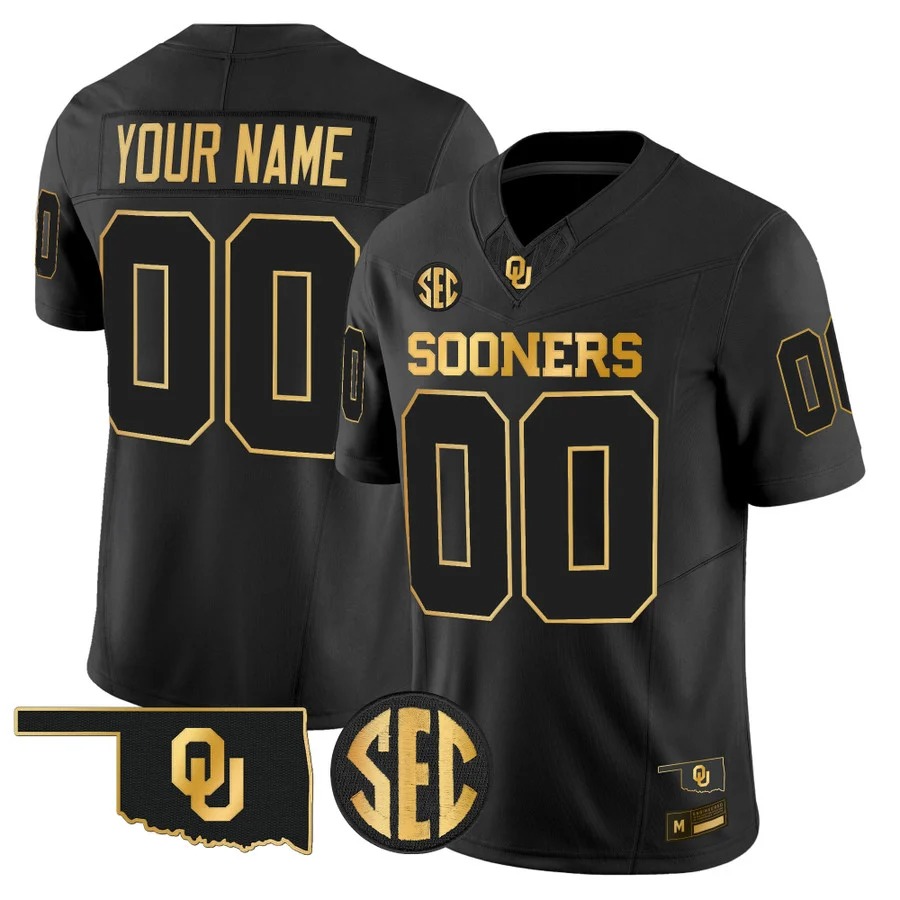 Oklahoma Sooners 2026 Gold Vapor Limited Custom Jersey Black Gold - All Stitched