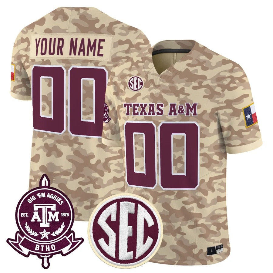 Texas A&M Aggies 2026 'Honor and Support' Vapor Limited Custom Jersey - All Stitched
