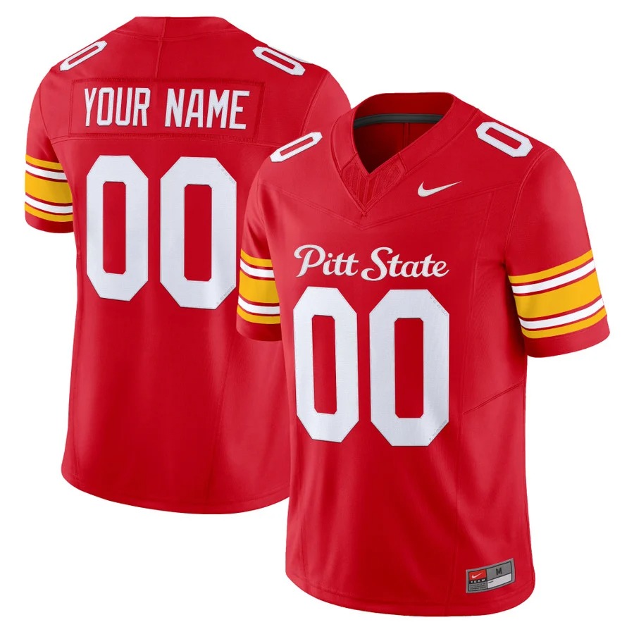 Pittsburg State Athletics 2026 Vapor Limited Custom Jersey Red - All Stitched