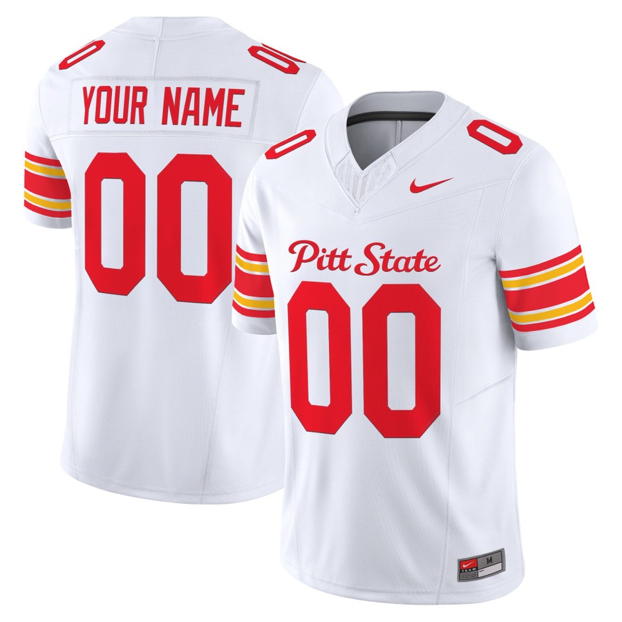 Pittsburg State Athletics 2026 Vapor Limited Custom Jersey White - All Stitched