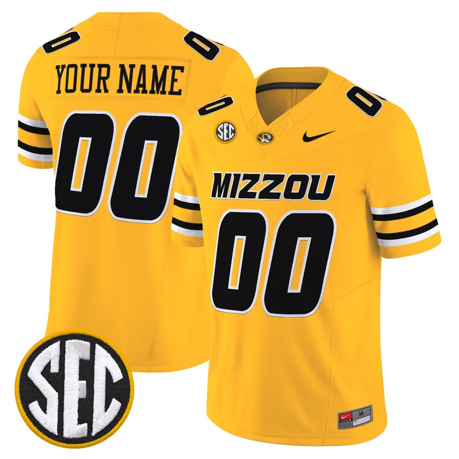 Missouri Tigers 2026 Vapor Limited Custom Jersey Gold - All Stitched