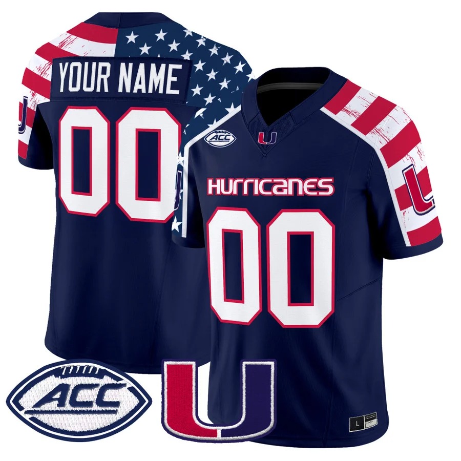 Miami Hurricanes America 250 Edition Vapor Limited Custom Jersey V2 - Stitched