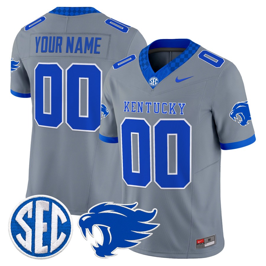 Kentucky Wildcats 2026 Vapor Limited Custom Jersey Gray - All Stitched