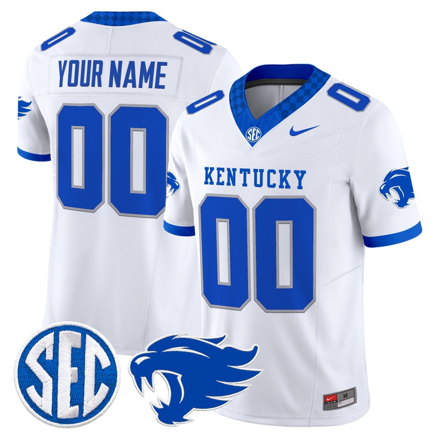 Kentucky Wildcats 2026 Vapor Limited Custom Jersey White - All Stitched
