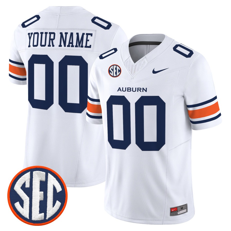 Auburn Tigers 2026 Vapor Limited Custom Jersey White - All Stitched