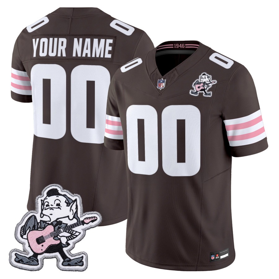 Cleveland Browns MGK Patch Vapor Limited Custom Jersey Brown - All Stitched