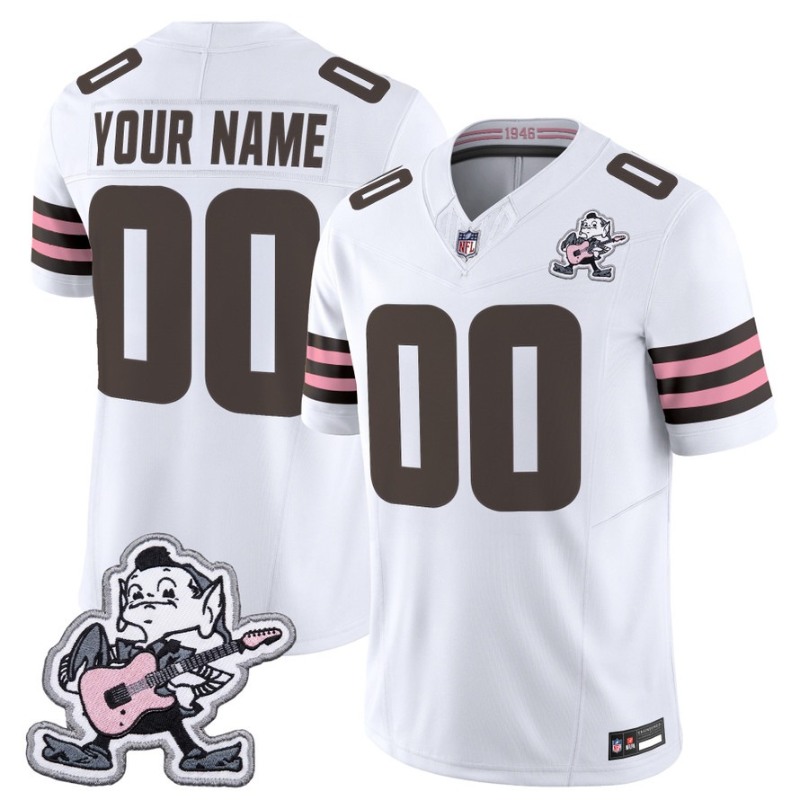 Cleveland Browns MGK Patch Vapor Limited Custom Jersey White - All Stitched