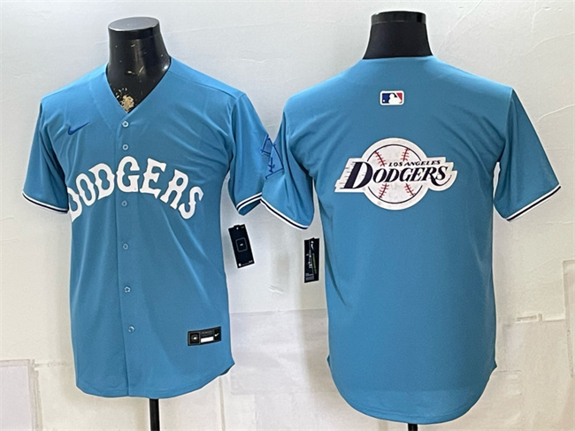 Men's Los Angeles Dodgers Team Big Logo Blue Vapor Limited Stitched Baseball Jersey